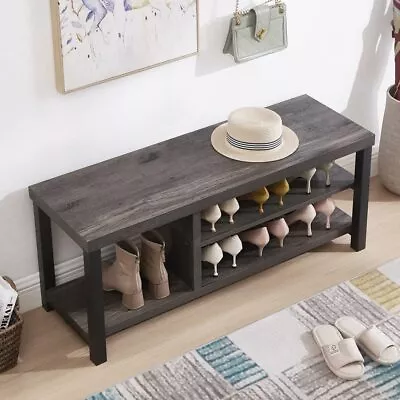 Industrial Entryway Bench Rustic Indoor Shoe Boot Storage Bench Seat For Liv... • $167.69