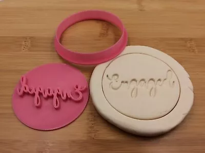 Engaged Engagement Cookie Stamp Pink 7cm Fondant Biscuit Embosser • $7.56