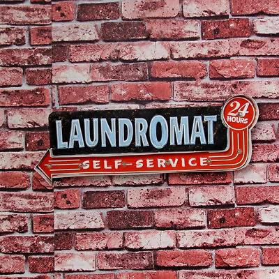 $44.65 • Buy LAUNDROMAT Arrow Signs Laundry Shop LED Wrought Iron Wall Decoration Store Signs