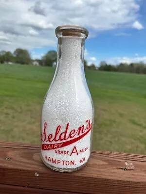 Selden's Dairy Quart Milk Bottle Hampton VA Virginia • $29.99