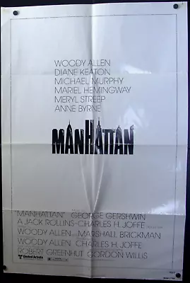 Manhattan - 1979 Original One Sheet Movie Poster. Woody Allen Diane Keaton • $24.95