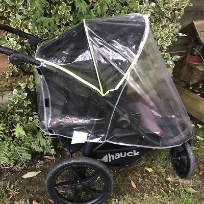 PVC Raincover Rain Cover  Fits Hauck Runner 3 Wheel Pushchair • £25.99