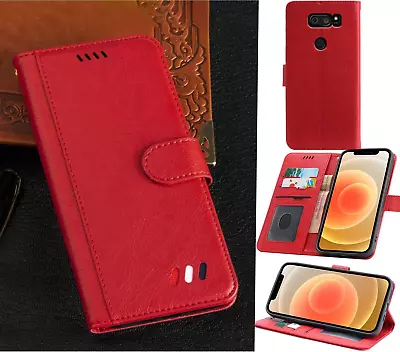 Lg V30 Full Grain Finish Pu Leather Wallet Case Card & Stand • $7.90
