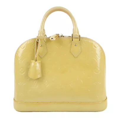 Auth Louis Vuitton Monogram Vernis Alma PM Hand Bag Citrine M90101 Used • $621