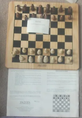 £20 • Buy Jaques Proffesional Wooden Chess Board Complete   With Drawstring Bags Wh0clr