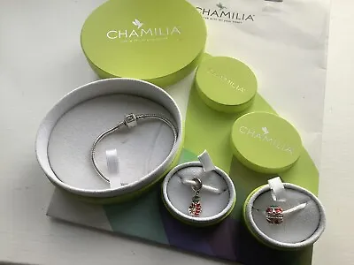 CHAMILIA Bracelet & 2 Christmas Charms Boxed • £45