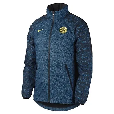 $99.99 • Buy Nike Soccer Inter Milan AWF Big Swoosh Hooded Windbreaker Jacket Blue LARGE