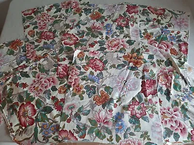 8x Cabbage Rose Cushion Panels FABRIC Floral VINTAGE RARE 45CMx45.5CM Material  • £30