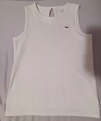 Vineyard Vines Girls L 14 Performance Tank White Keyhole Back EUC • $13