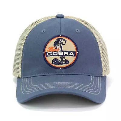 Ford Cobra Blue W/ Khaki Mesh Embroidered Baseball Hat Ball Cap Mustang Shelby • $21.99