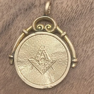 Vintage Pre Owned Solid 10k Gold Front Masonic Pendant Signed F.M. CO. • $119.20