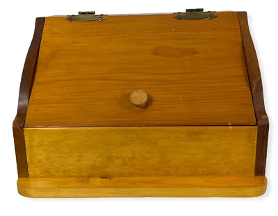 Handmade Distressed Hinged Large Primitive Pine Wood Bread Box 17  X 11  X 11.5  • $99.99