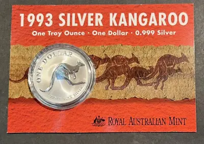 AUSTRALIA 1993 KANGAROO  1 Oz  FINE SILVER • $41.50