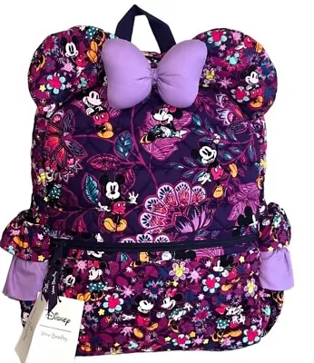 Vera Bradley Disney Minnie Mouse Backpack Mickey & Minnie’s Sweet Floral Purple • $99