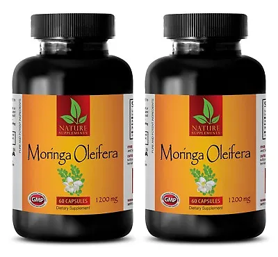 Moringa Plant Leave Extract - Moringa Oleifera Powder Pills 1200mg - 2 Bottles • $35.25