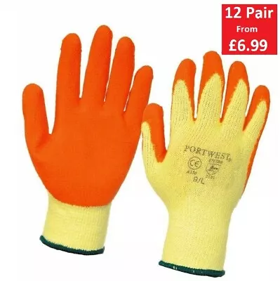 24 Pair Builders Work Gloves Nylon Safety Pu Grip Anti Cut Level 5 Mechanic • £9.95