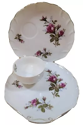 Vintage 1930's Japanese Moss Rose Snack Plate Set (&Extra Plate) Preowned  • $13.99