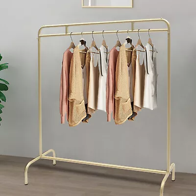 Metal Gold Clothes Rail Rack Hanger Garment Display Organizer W/Wheels • $69