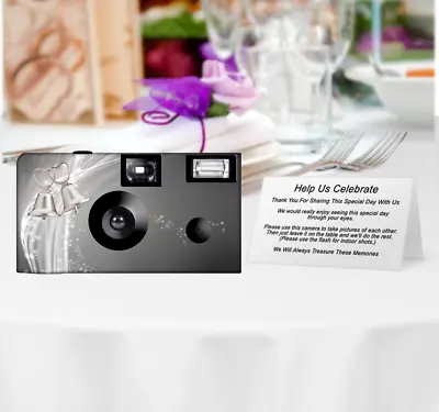 5 Silver Bells Disposable Cameras-wedding Camera/anniversary (51201) • $83.45