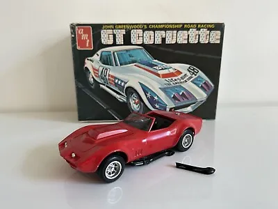 $29.99 • Buy VTG 1/25 AMT John Greenwood GT Corvette Road Racing Model Kit T389 Built Parts