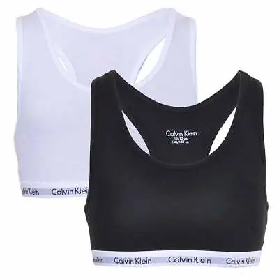 Calvin Klein GIRLS 2 Pack Modern Cotton Bralette Black/White • £19.99