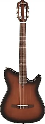 Ibanez FRH10N-BSF Brown Sunburst Flat Nylon Electric Guitar With Gig Bag • $563.05