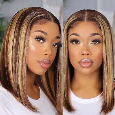 Colour 4/27 Bob Wig 100% Human Hair Glueless Wig 180% Density Vietnamese • £99.99