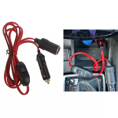 12V 24V Car Socket Extender With Switches Extension Cable • £7.96