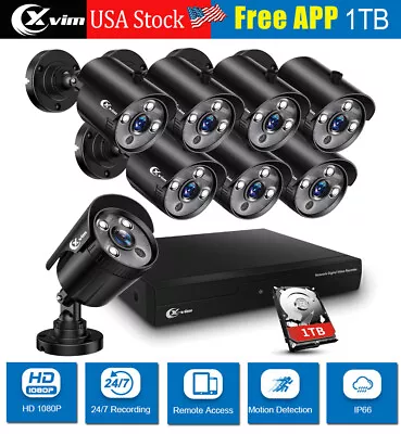 XVIM 8CH 1080P Outdoor Security Camera System CCTV Waterproof Night Owl Vision • $139.99