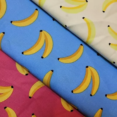 100% Cotton Fabric Floral Banana Cars Button Craft Dress Quilting Material 44  • £3.59