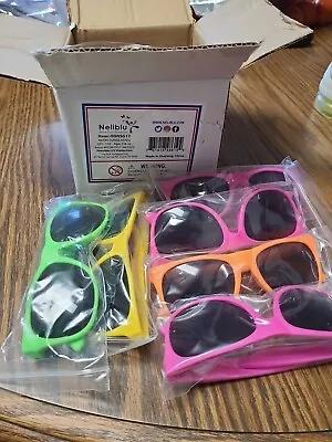 Neliblu Kids Sunglasses Party Favors 80’s Style Sun Glasses For Beach And Pool  • $16.95