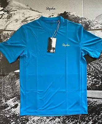 RAPHA Mens Commuter Reflective T-shirt Jersey Cycling Blue BNWT Roadwear Small • $69.99
