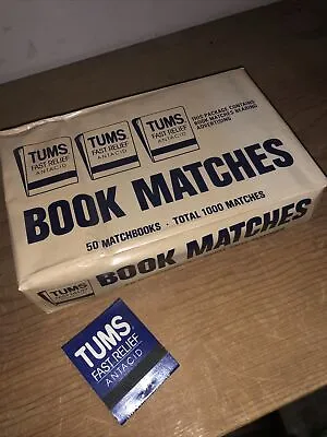 Vintage Matches Box 50 Packs Tums Match Books - NOS • $15.99