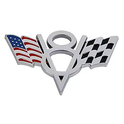 1Pc Metal Chrome Car V8 Vintage Logo USA Flag Trunk Emblem Badge Decal Sticker • $10.98