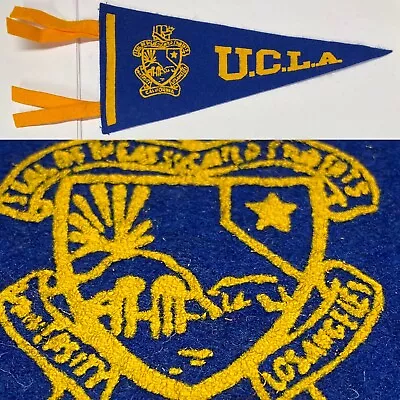 1950s UCLA Bruins California Los Angeles  University Mini Pennant 3.75x8.25 • $19.95