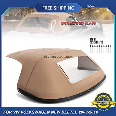 Convertible Soft Top For Volkswagen Beetle 2003-10 With Heated Glass Window Tan • $459.99