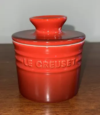 Le Creuset Butter Bell Crock Cerise Red 6 Oz Enamel Stoneware  • $34.50