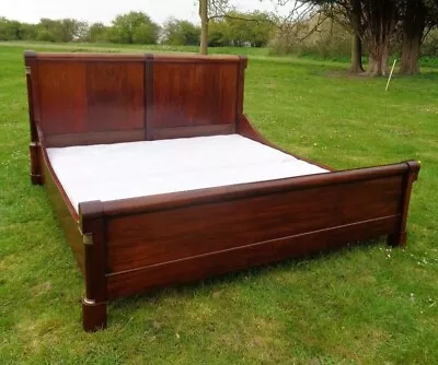 £800 • Buy Vintage French Sleigh Bed Super King Size With Sprung Base Empire Antique Style 