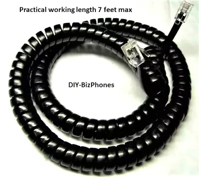 Avaya Black Handset Cord Partner 6D 18D Series-1 Or 2 Phone Receiver Curly 12Ft • $7.49