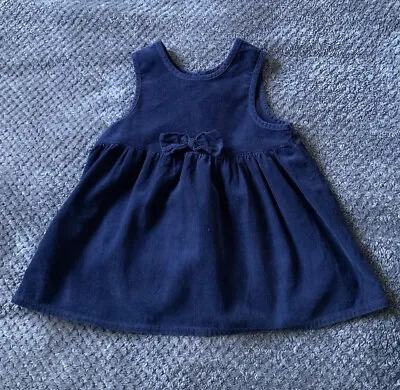 £8.95 • Buy Beautiful Vintage Blue Fine Corduroy Dress 6 - 9 - 12 M From Adams