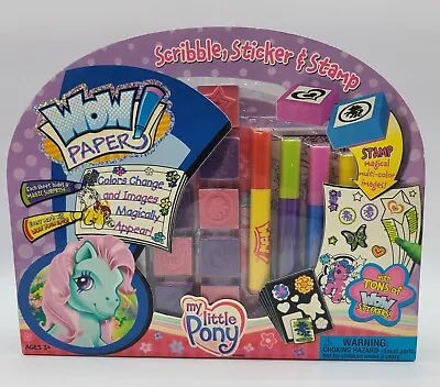 My Little Pony 30 Wow Papers 10 Sheets Stickers 8 Rubber Stamps 5 Markers NOS • $17.95