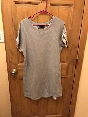 $16 • Buy UNDER ARMOUR Womens Medium Tunic Dress Crewneck Shift Gray Athleisure