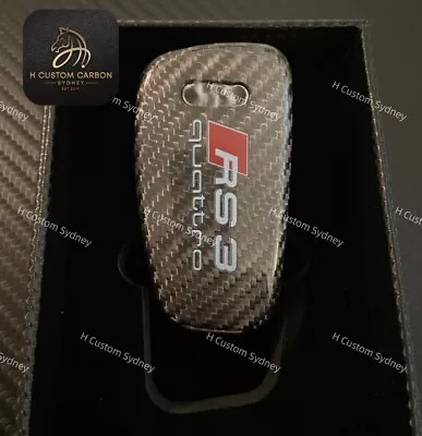 Genuine Carbon Fiber Key Fob Cover Keyring Package For Audi RS3 RSQ3 S3 Custom  • $96.56