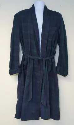 Vintage State-O-Maine Blackwatch Plaid Viyella Wool Blend Robe Smoking Jacket 50 • $79.99