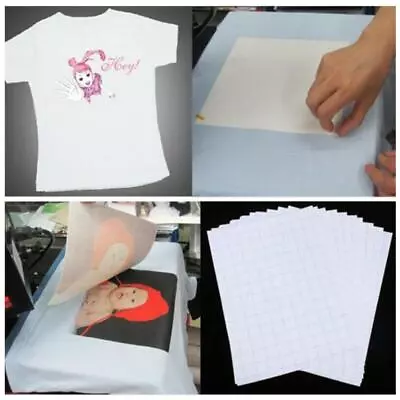 10PCS T-Shirt Print Iron-on Heat Press Light Dark Fabrics Inkjet Transfer C6L3 • £4.94