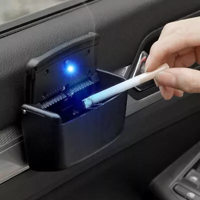 Car Interior Ashtray With Blue LED Light Smokeless Ash Tray Cigarette Holder • $12.64