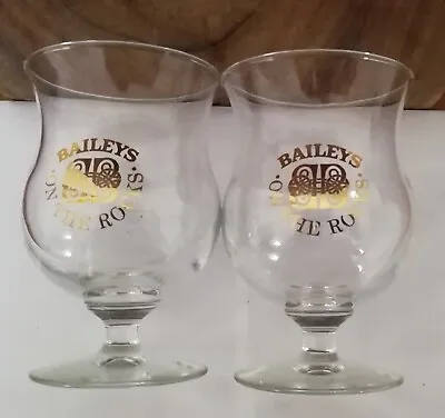 £24.25 • Buy Pair Of Vintage Baileys On The Rocks Irish Cream Tulip Shaped Glasses 