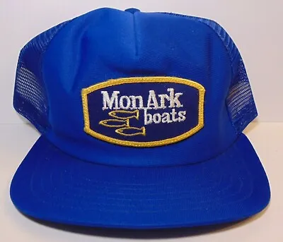 Vintage 1980s MONARK FISHING BOATS PATCH SNAPBACK TRUCKER HAT CAP MADE IN USA • $25.19