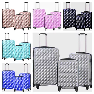 Hard Shell PC+ABS Cabin Suitcase 4 Wheel Travel Luggage Trolley Lightweight Case • £59.99