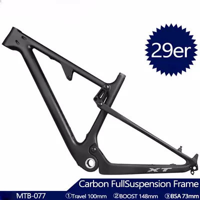 29er Carbon Full Suspension Mountain Bike Frame Boost 148x12mm Bicycle Frameset • $1076.43